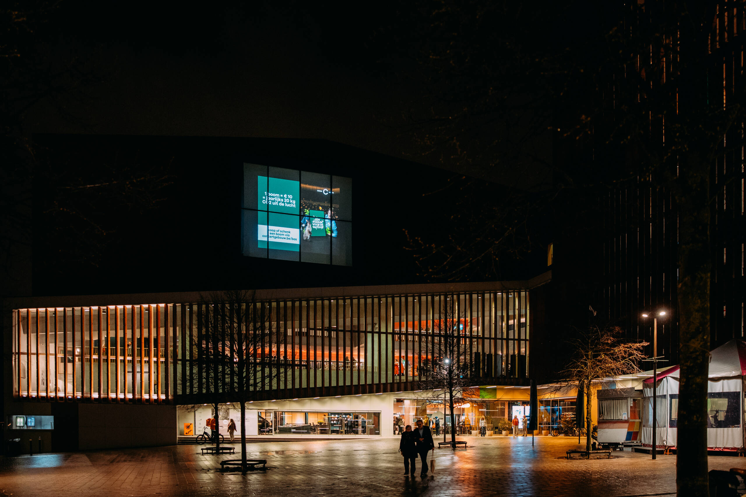 Concertgebouw Brugge view from outside during night