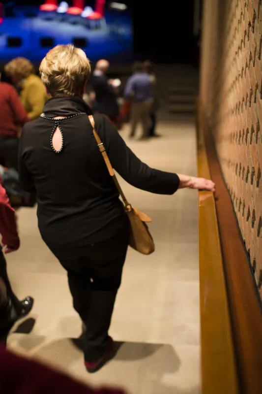 Hasselt culture center people entering the hall